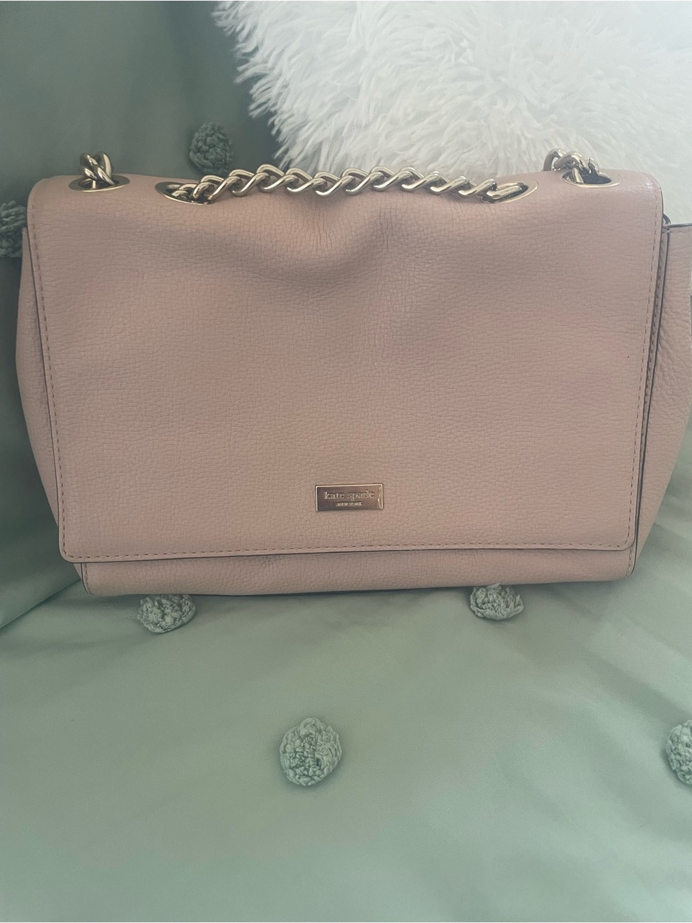 kate spade Blush Pink Pebbled Leather Chain-Handle Shoulder Bag - Picture 3 of 11